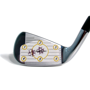 Close-up of Iron Label - LongShot Golf® Impact Labels Golf Aid
